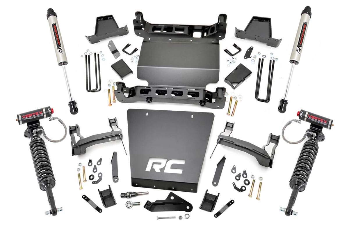 GMC Sierra 1500 Suspension Lift Kit - Rough Country - 7 Inch Lift Kit | Bracket | Vertex/V2 Shks - '14-'16